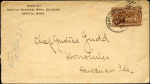 #234 SCARCE USAGE SEATTLE-HAWAII COVER BM5843