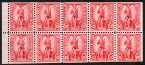 MALACK S1c F-VF OG NH, Booklet Pane of 10, fresh color! b9206