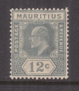 MAURITIUS, 1910 KEVII, Mult. CA 12c. Greyish Slate, lhm.