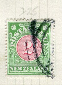 NEW ZEALAND; 1925 early Postage Due issue fine used 2d. value