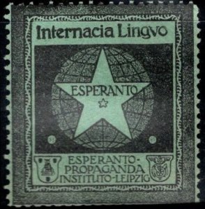 Vintage Germany Poster Stamp International Language Esperanto Propaganda Institu