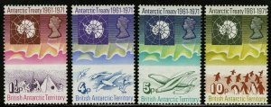BRITISH ANTARCTIC TERRITORY Sc#39-42 SG38-41 1971 Antarctic Treaty MNH