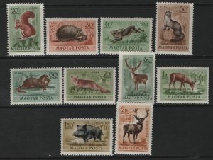 HUNGARY C111-C121 MNH ANIMAL SET 1953