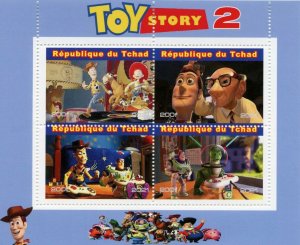 Disney Stamps Chad 2021 CTO Toy Story 2 Woody Buzz Lightyear Cartoons 4v M/S II