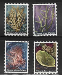 PNG Papua New Guinea Scott 588-591  MNH** Coral set