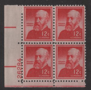 1045a 12c Benjamin Harrison 26284 LL Plate Block
