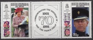 South Georgia 149-150 (150a) (mnh) royal birthdays (1991)