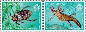 San Marino 2024 Europa CEPT Underwater fauna Bug triton set of 2 stamps MNH
