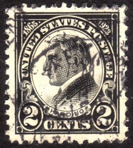 1923, US 2c, Harding, Used, XF/Sup Jumbo, Sc 610