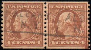 US #457 PAIR, F/VF, nicely canceled, tough to find!  SCV $95.00