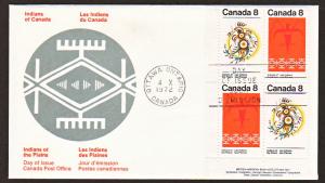 SC#564-5 Plains Indians FDC LL Plate Block