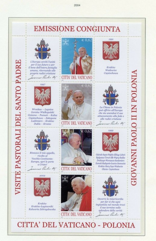VATICAN CITY YEAR COLLECTION 2004  MINT NEVER HINGED  MOUNTED ON ALBUM PAGES