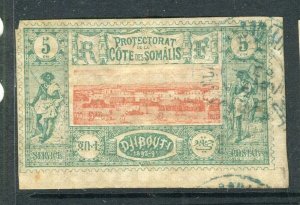 FRENCH COLONIES; DJIBOUTI 1890s classic Imperf used 5c. value