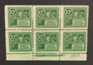 MOMEN: US STAMPS #E7 PLATE BLOCK MINT OG H $1,075 LOT #37590