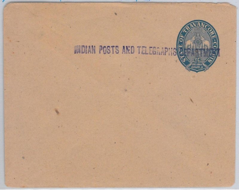 49000 - INDIA: states TRAVANCORE - POSTAL STATIONERY: H&G # 2 ELEPHANTS-