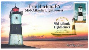 21-244, 2021, Mid-Atlantic Lighthouses, First Day Cover, Digital Color Postmark