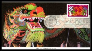 US 3500 Year of the Snake Mystic U/A FDC