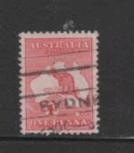 AUSTRALIA #2 1913 1p KANGAROO & MAP F-VF USED (JT)