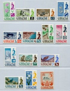 QEII GIBRALTAR GOOD 1960 SET SCOTT 147-160 PERFECT MNH