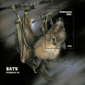 Tanzania 1995 - Fruit Bats - Souvenir Sheet - Scott 1403 - MNH