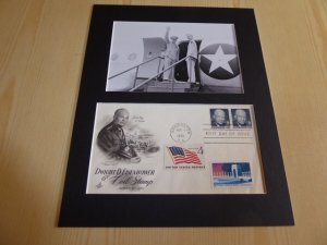 Dwight D. Eisenhower WWII photograph and USA FDC mount matte size 8 x 10