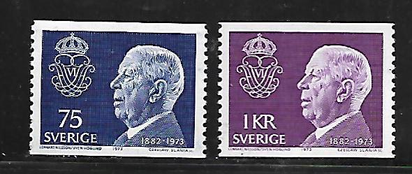 SWEDEN, 1021-1022, MNH, KING GUSTAF VI ADOLF