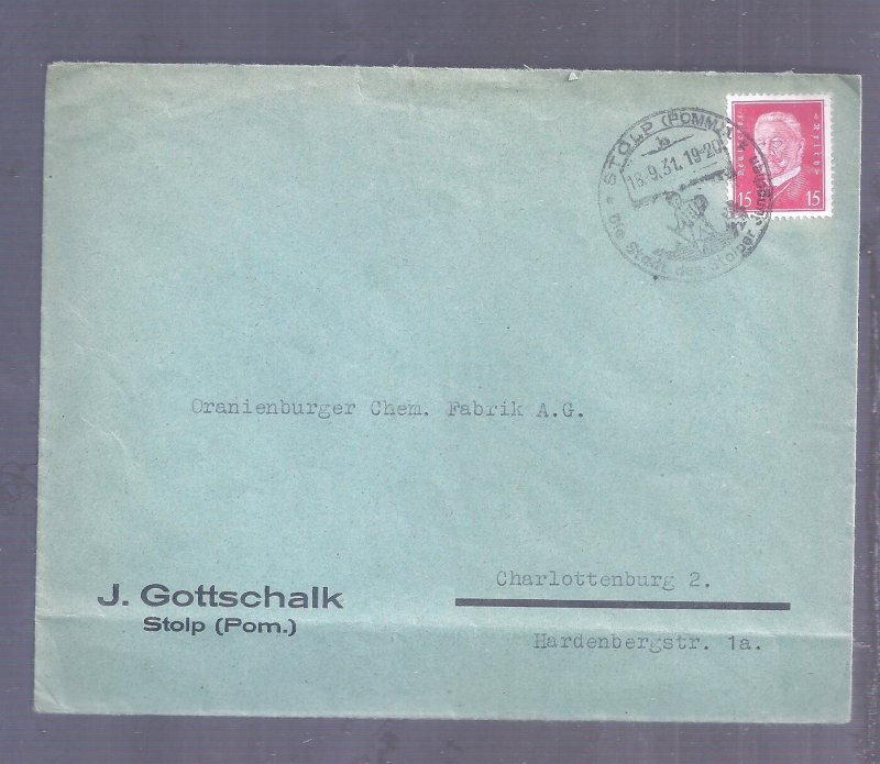 ISRAEL JUDAICA 1931 GERMANY COVER JEWISH MAN GOTTSCHALK