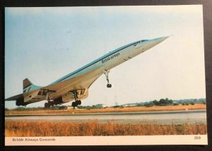 1976 Bahrain RPPC Postcard cover Inaugural Flight Concorde British Airways