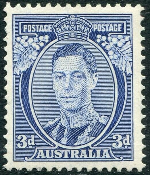 AUSTRALIA-1937 3d Blue Die I Sg 168 MOUNTED MINT  V32845