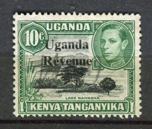 BRITSIH KUT; 1940s early GVI Pictorial UGANDA REVENUE Optd Mint hinged 10c.