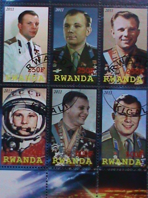RWANDA-2011-THE 1ST MAN ON THE MOON 50TH ANNIVERSARY - CTO S/S VERY FINE-