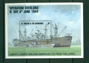 St. Vincent  #2086 (1994 D-Day Liberty Ship sheet) VFMNH CV $5.25