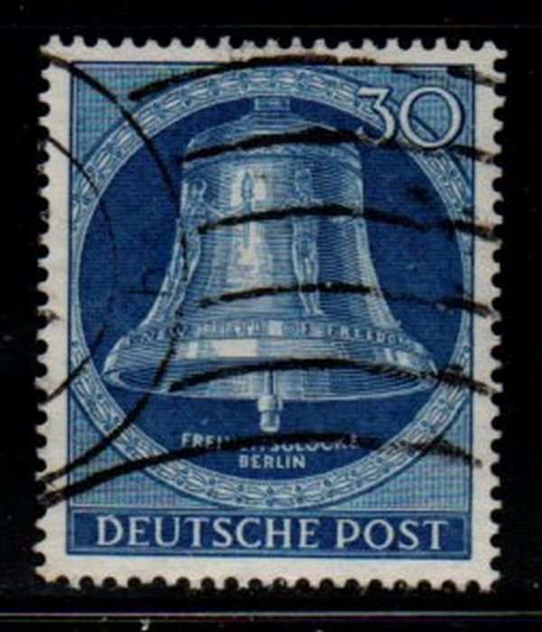 Germany Berlin Sc 9N97 1953 30 pf Bell stamp used