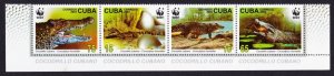 Caribic WWF Crocodile Bottom Strip of 4v with the name 2003 MNH