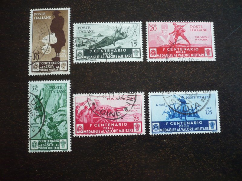 Stamps - Italy - Scott# 331-334,337,338 - Used Partial Set of 6 Stamps