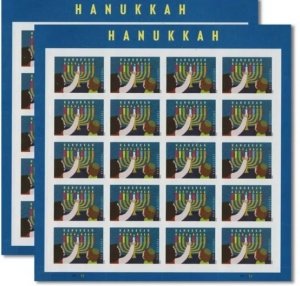 2020 Hanukkah Forever stamps 2 sheets total 40 stamps