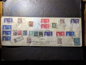 1937 Registered Mauritius Oversized Cover GPO to Port Louis