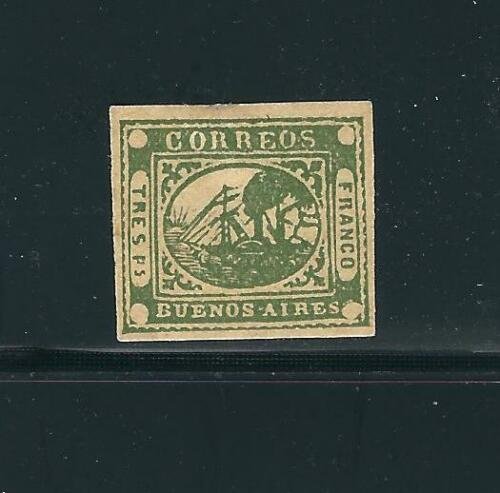 Agentina Beunos Aires 3 3P Green NGAI VF 1858 SCV $1500.00