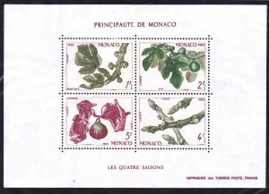 Monaco 1376 MNH 1983 Fig Branch in Different Seasons Souvenir Sheet