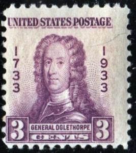 SC#726 3¢ General Oglethorpe (1933) MNH