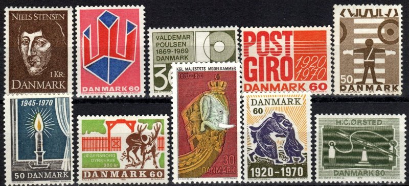 Denmark #462-71  F-VF Unused CV $3.05 (X3346)