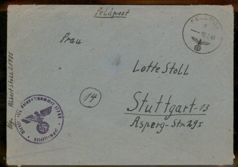 3rd Reich WWII Heiligenbeil Kessel Ostpreussen Feb 1945 Feldpost Contents 93264