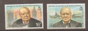 FALKLAND ISLANDS SG304/5 1974 CHURCHILL MNH