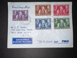 1963 Airmail Greece Cover Athens to New York NY USA TWA Airlines