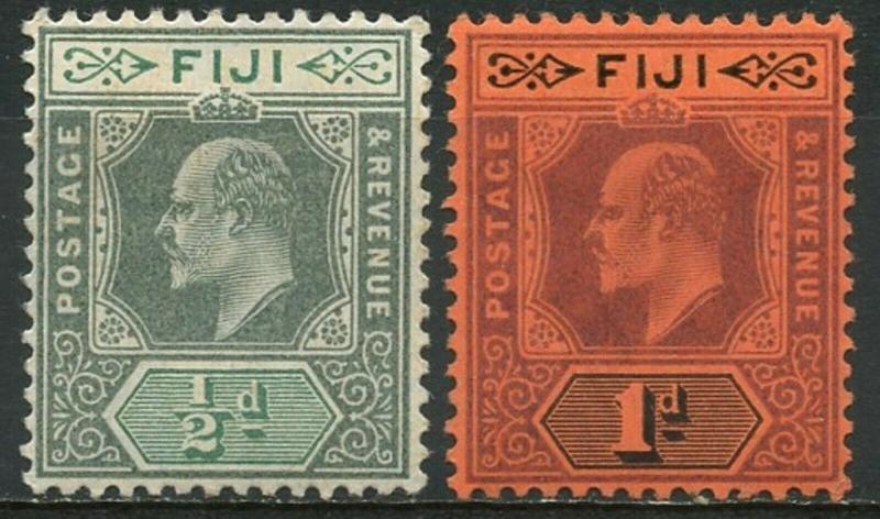 FIJI  Sc#70 & 71 SG#115 & 116 1904 KEVII Multiple Wmk Mint OG