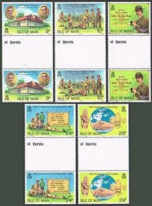 Isle of Man 207-211 gutter,MNH.Michel 203-207. Scouting Year 1982.Baden-Powell.