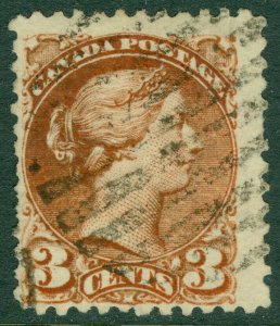 EDW1949SELL : CANADA Scott #37 Dark Rose on thick paper. Used. Few nibbed perfs.