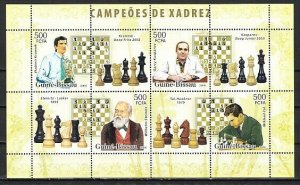 Guinea Bissau, Mi cat. 3450-3453 A. Chess Champions sheet of 4. ^