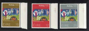 Ireland Christmas 3v Right Margins 1980 MNH SG#471-473