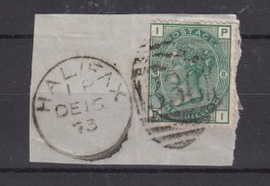 GB QV 1873 1/- Pale Green On Halifax Piece SG150 Plate 8 VFU BP6575